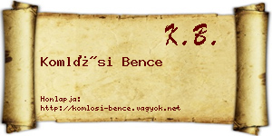 Komlósi Bence névjegykártya