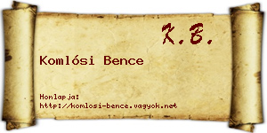 Komlósi Bence névjegykártya