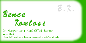 bence komlosi business card